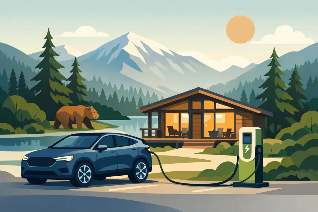 EV Charging Cabin Big Bear for Easy Mountain Stays